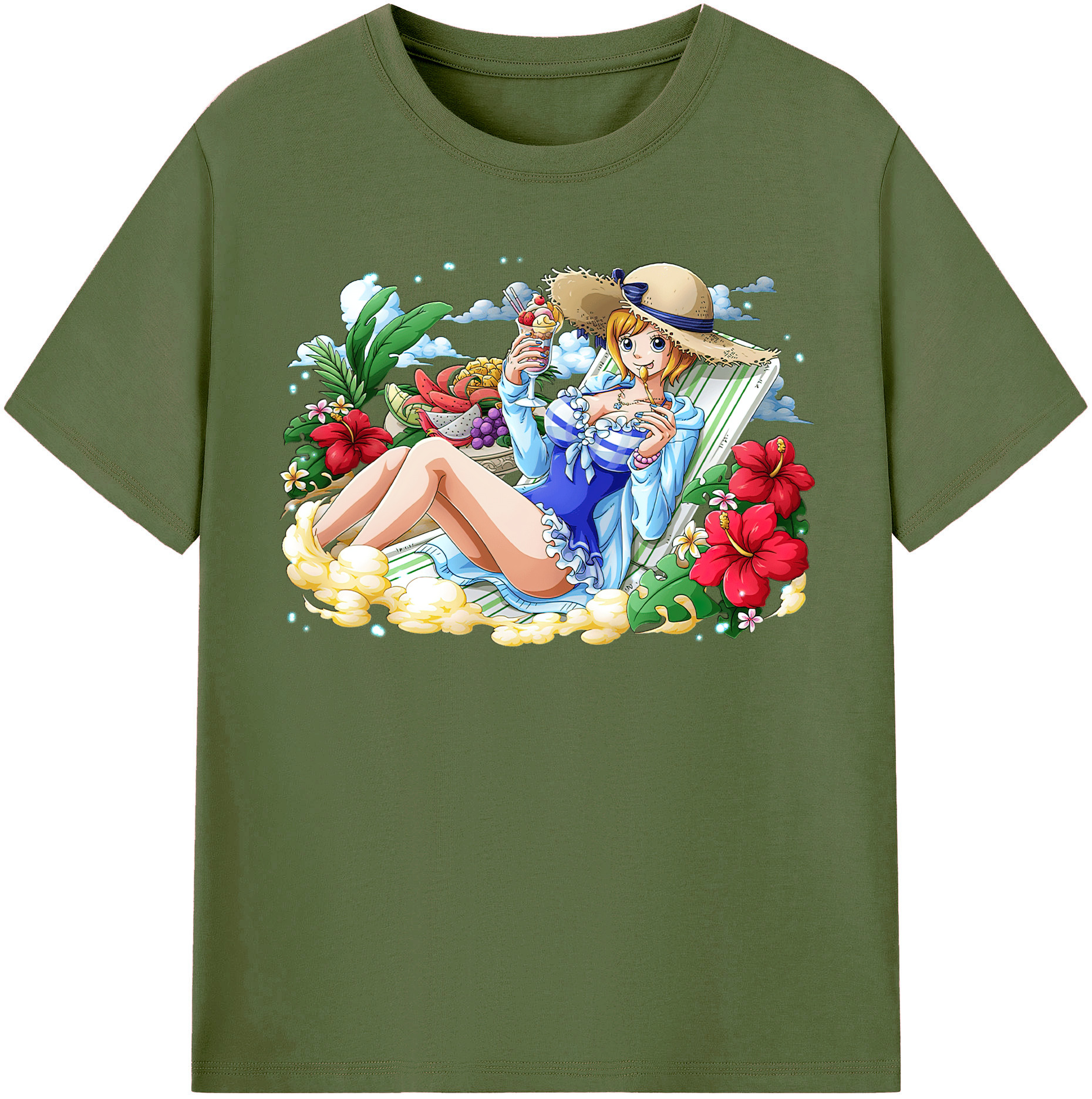 ワンピース ナミ ONE PIECE Nami 綿100％半袖Tシャツ（フロントプリント）